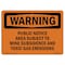 Signmission OSHA Warning Sign, 7" H, Rigid Plastic, Public Notice Area Subject To Mine Subsidence, Landscape OS-WS-P-710-L-12349 - alternate 1